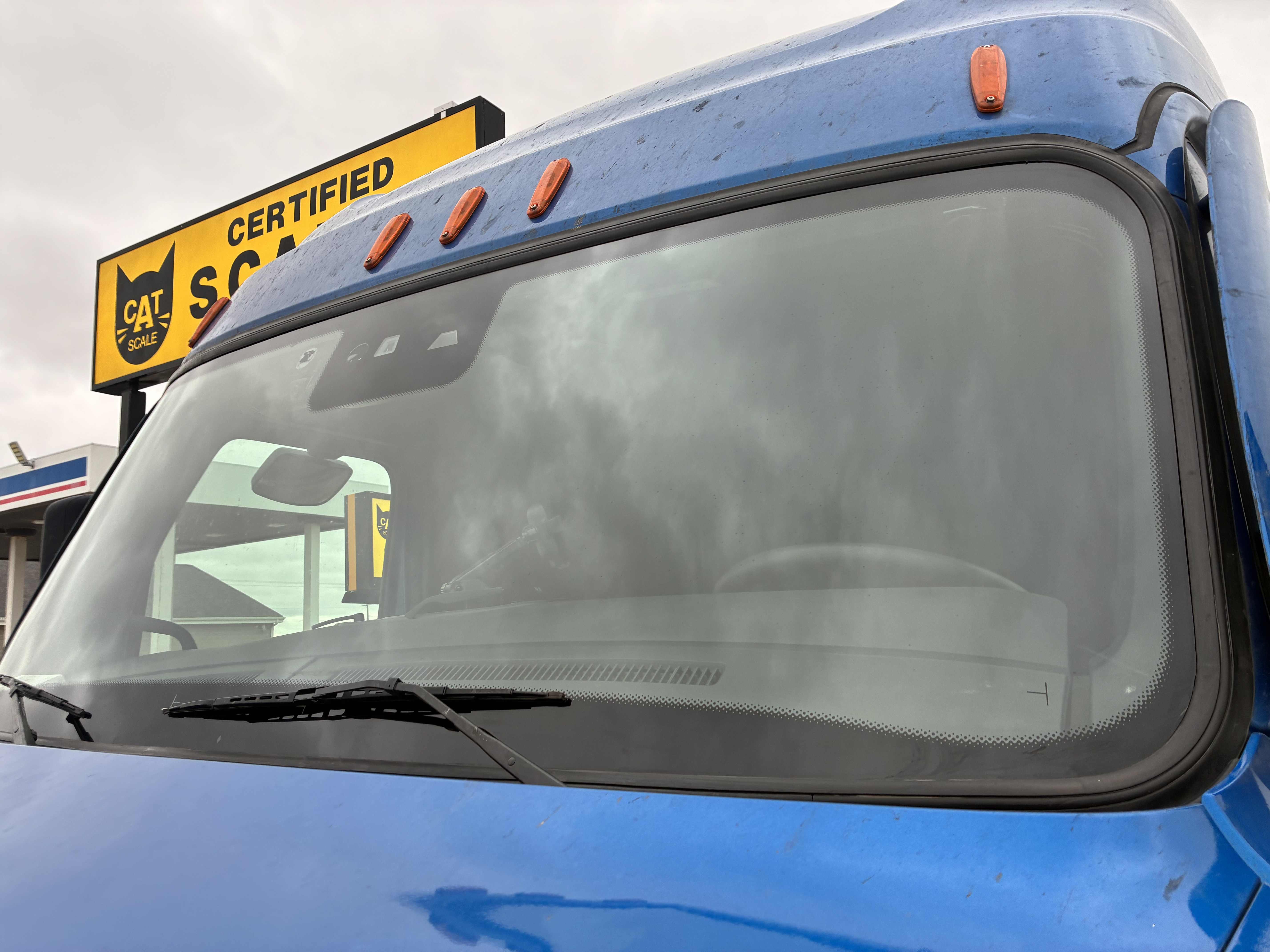 Windshield installed on a work truck